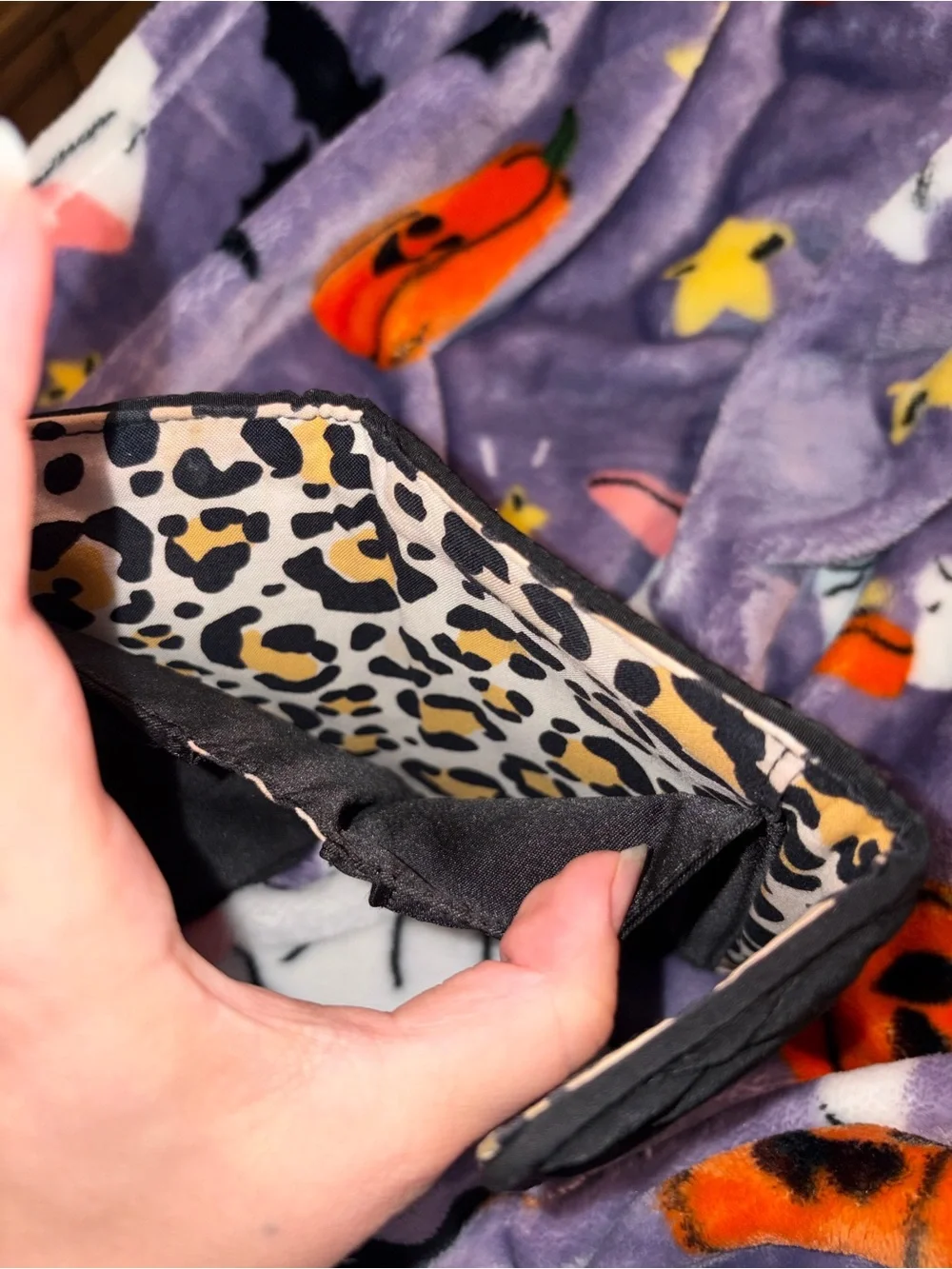Vera Bradley Black Quilted Trifold Wallet with Metal Logo - Picture 3 of 4